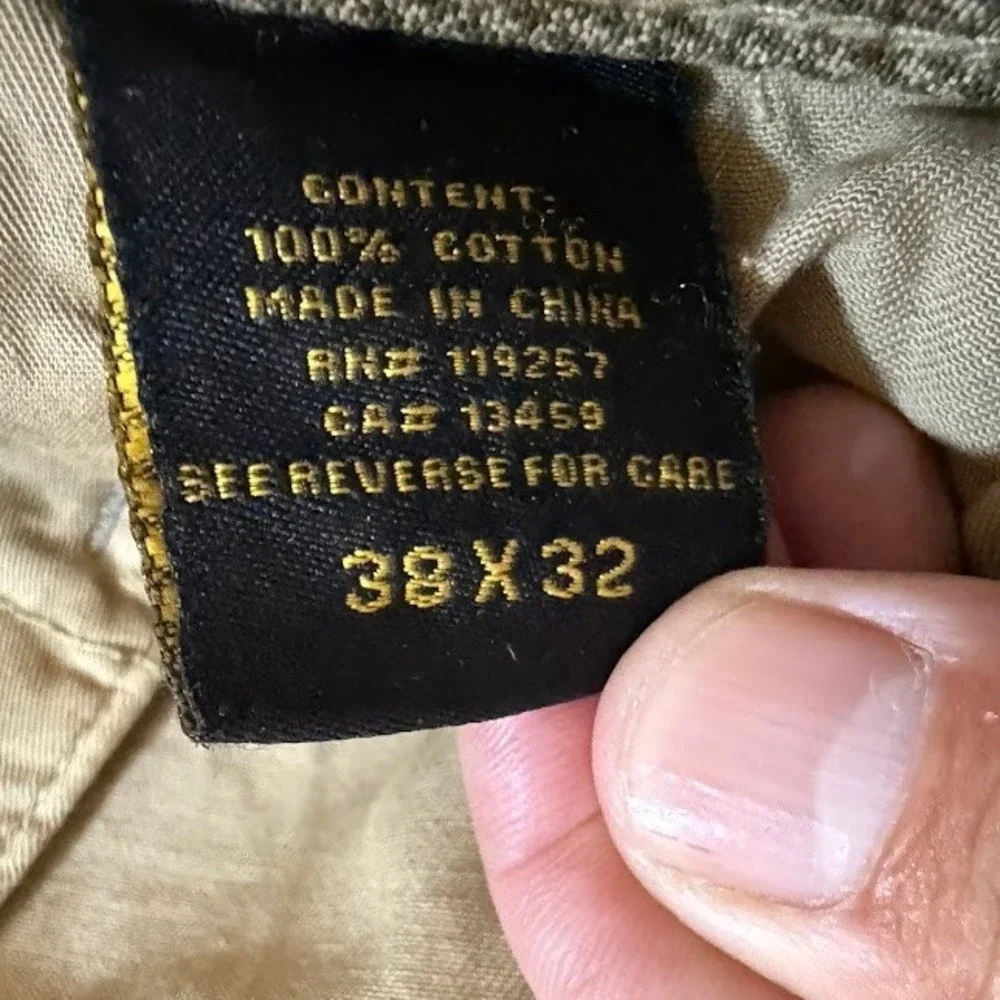 Z Brand Mens Tan Twill Straight Leg Chino Pants‎ Casual Belted Zip 38X32.